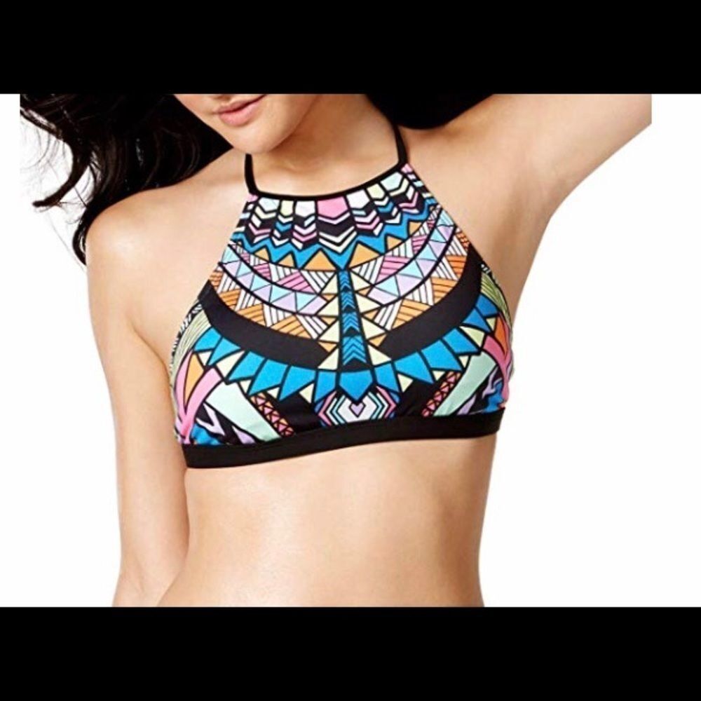 Bikini Nation Geo Halter Bikini Top (Size S) - Picture 3 of 5